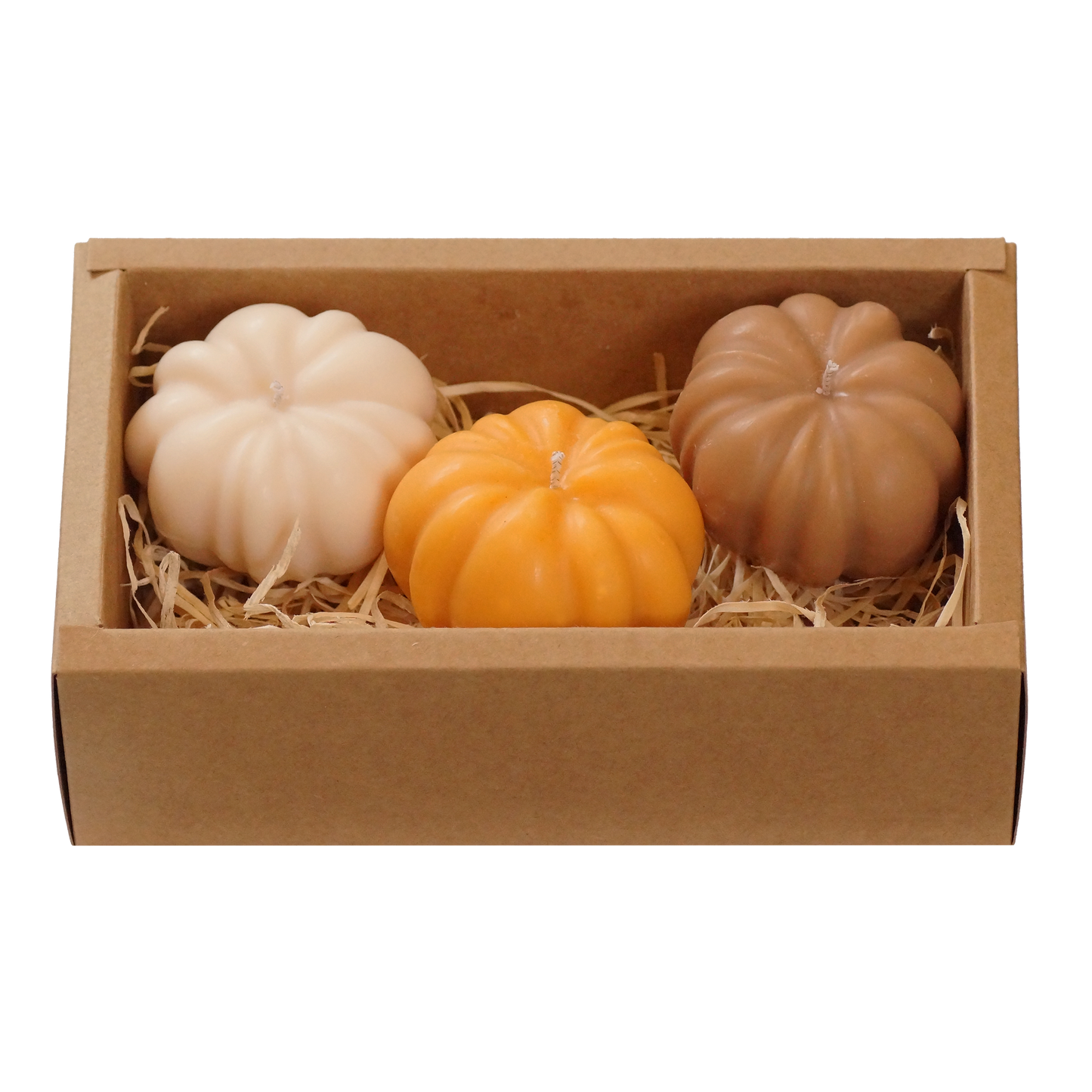 Coffret 3 bougies Citrouilles décoratives