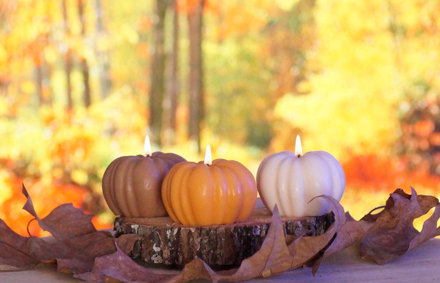 Coffret 3 bougies Citrouilles parfumées