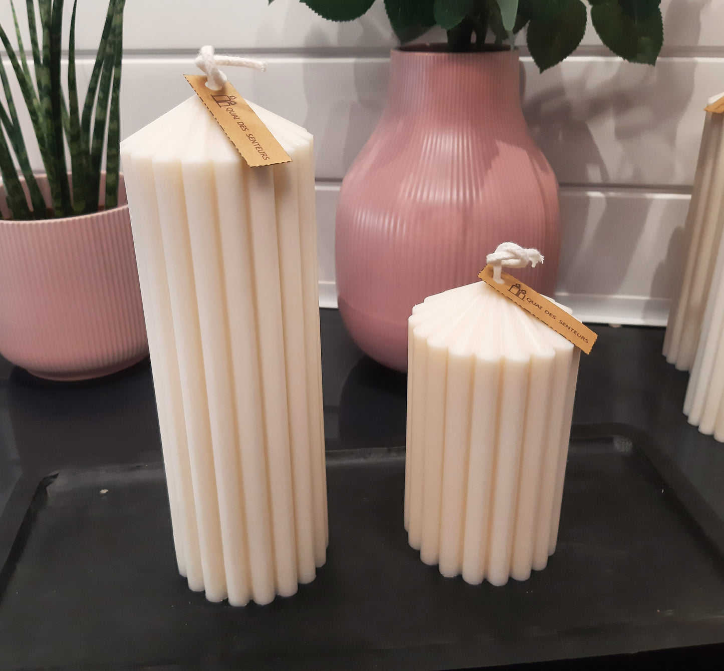 Bougies décoratives Duo Cannelées