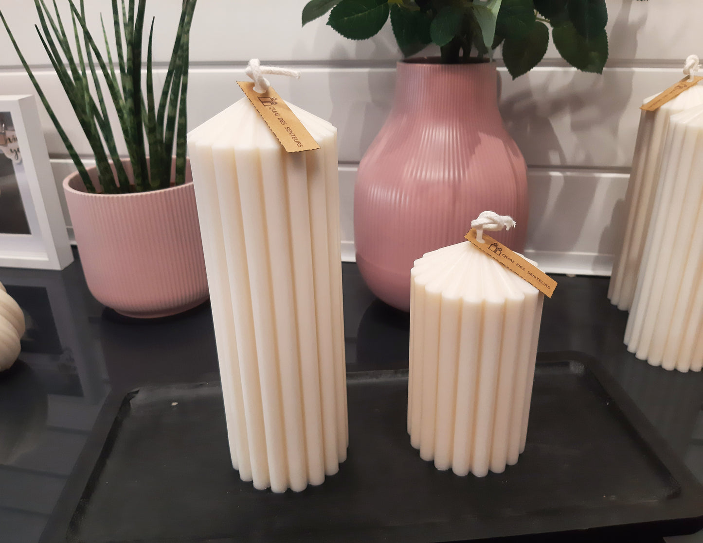Bougies décoratives Duo Cannelées