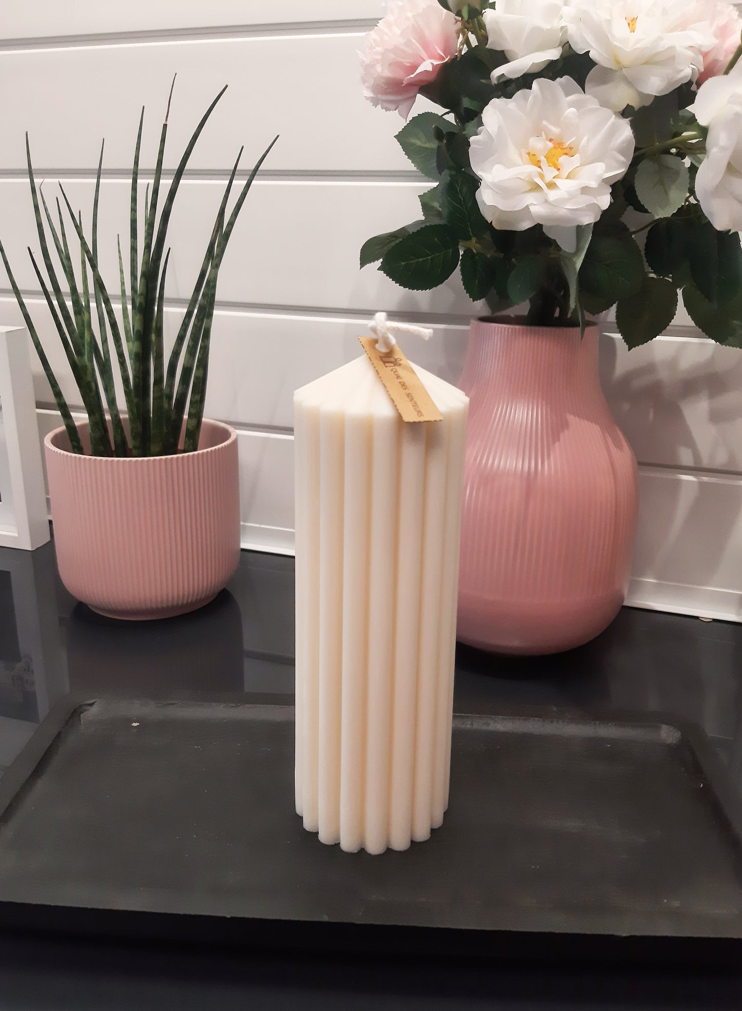 Bougie décorative Cannelée grand modèle