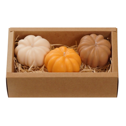 Coffret 3 bougies Citrouilles décoratives